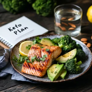 what does keto mean ? etogenic meal featuring grilled salmon